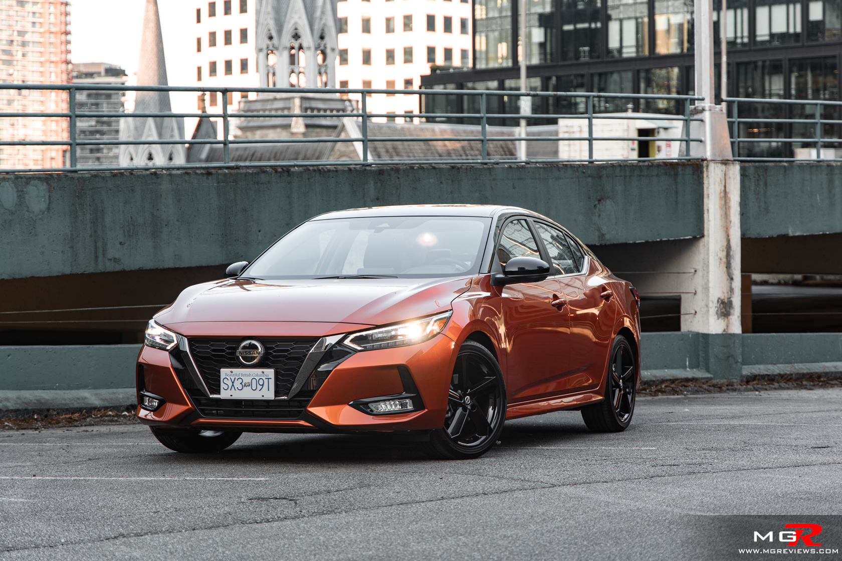 2023 Nissan Sentra SR CVT showcased in profile with sporty design details